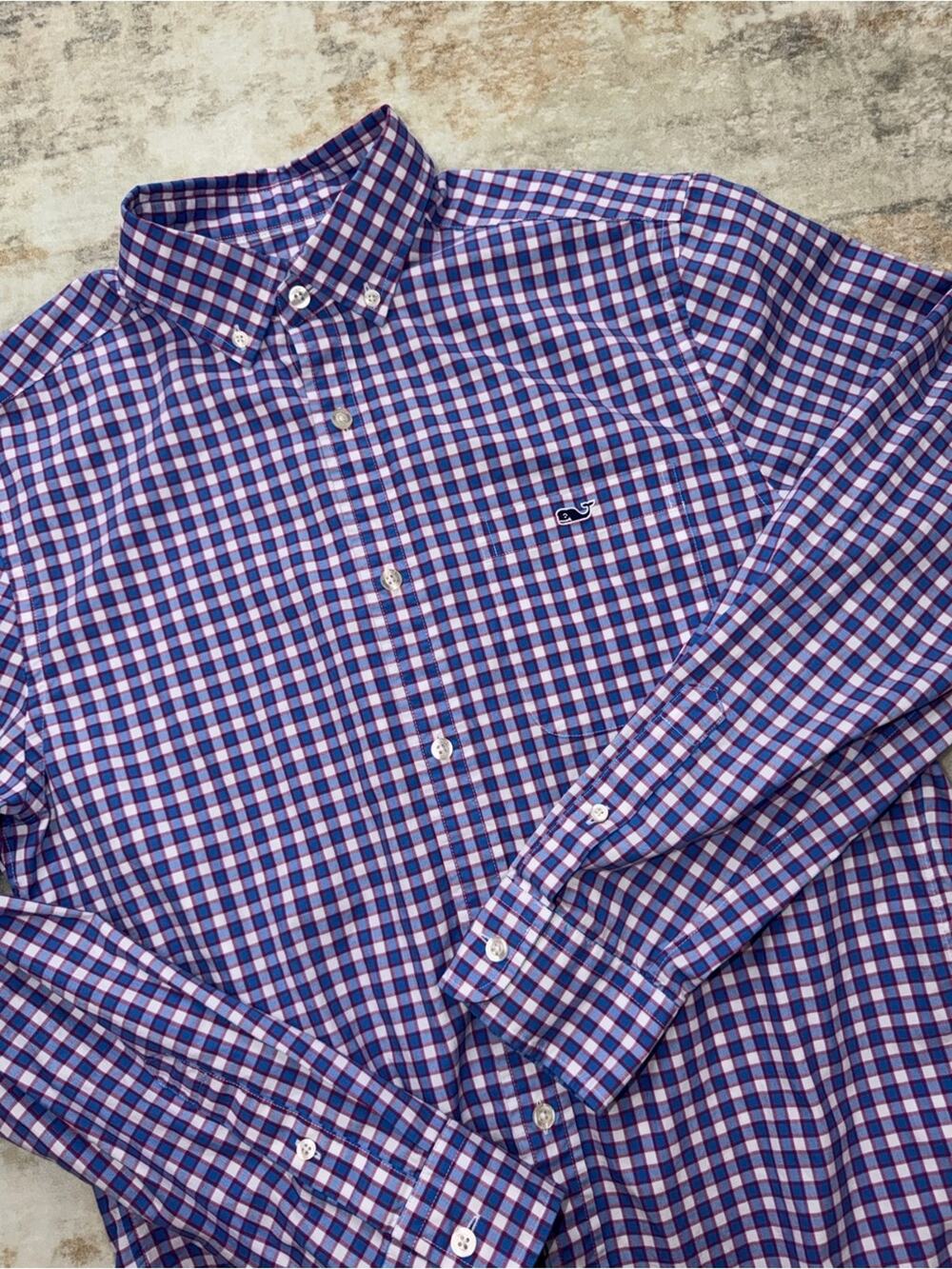 Vineyard Vines Classic Fit Trucker Shirt Button Front Small